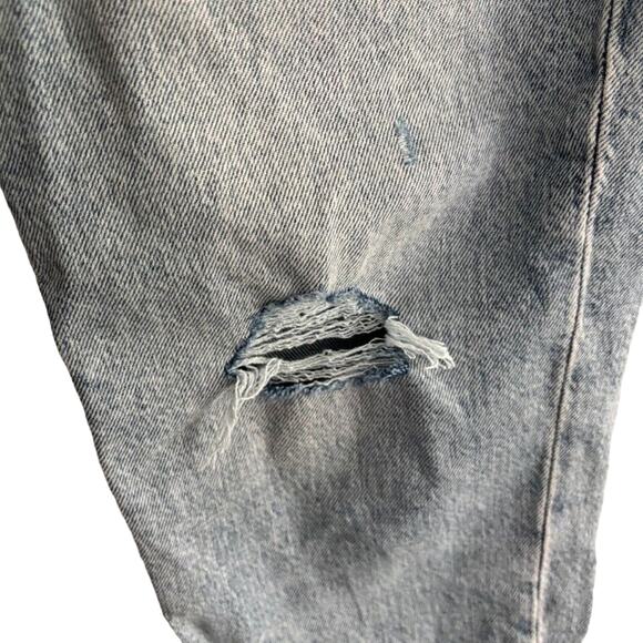 Gap Girlfriend Girls' Sz 14 Distressed Relaxed Fit Raw Hem Button Fly Jeans - Picture 5 of 13